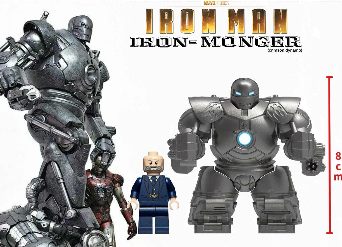 PREVENTE BIG MINIFIGURE MARVEL UNIVERS: IRON-MONGER (crimsom dynamo) Custom Disponibilité mi-septembre 2026