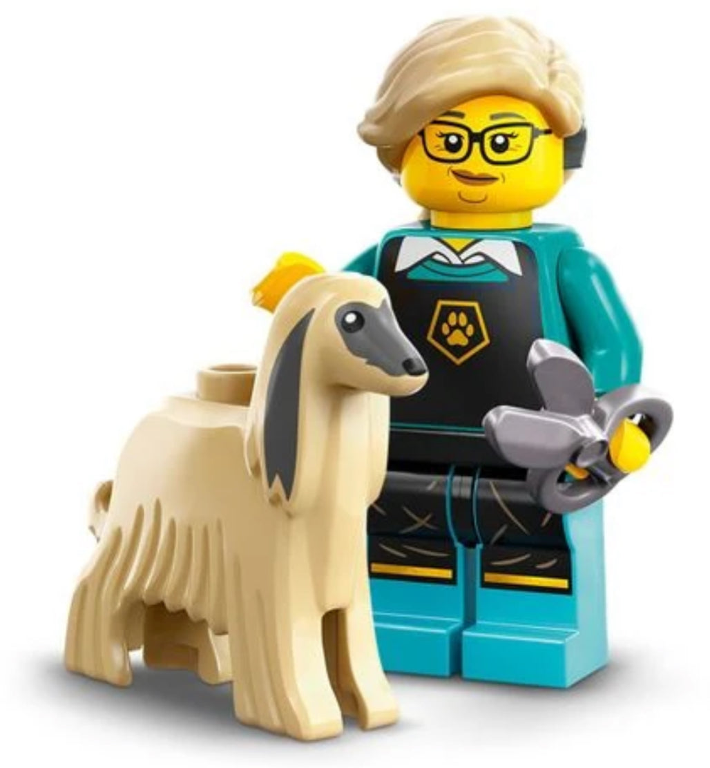 MINIFIGURE SÉRIES 25: la toiletteuse d’animaux "socle+fascicule" custom