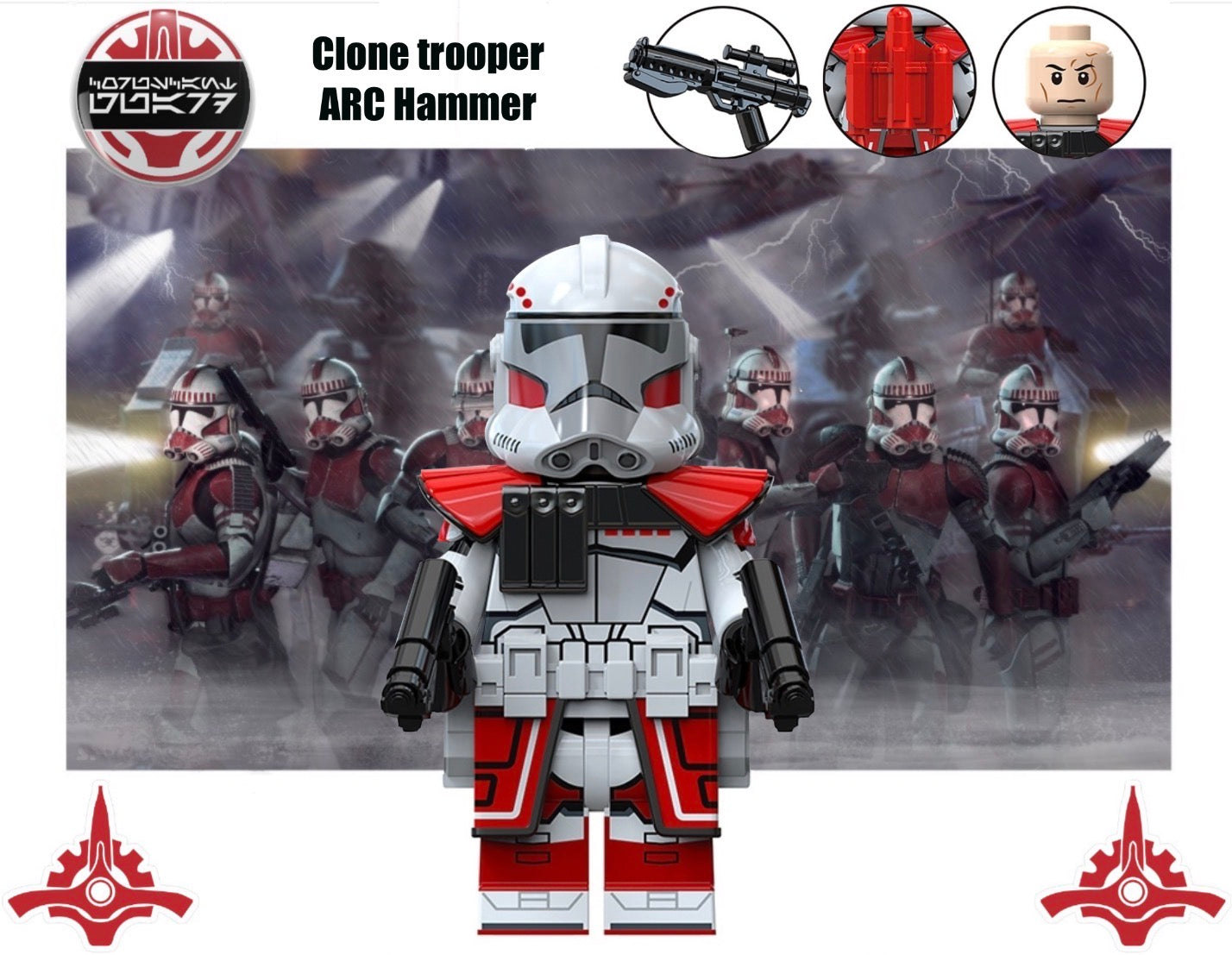 MINIFIGURE STAR WARS UNIVERS: CORUSCANT CLONE TROOPER ARC HAMMER Custom