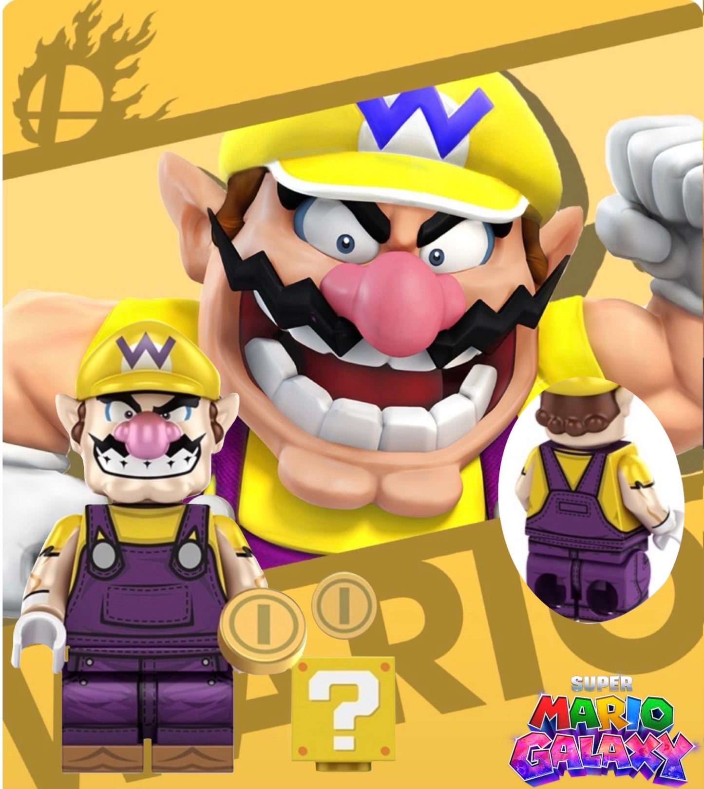 MINIFIGURE SUPER MARIO GALAXIE UNIVERS: WARIO custom