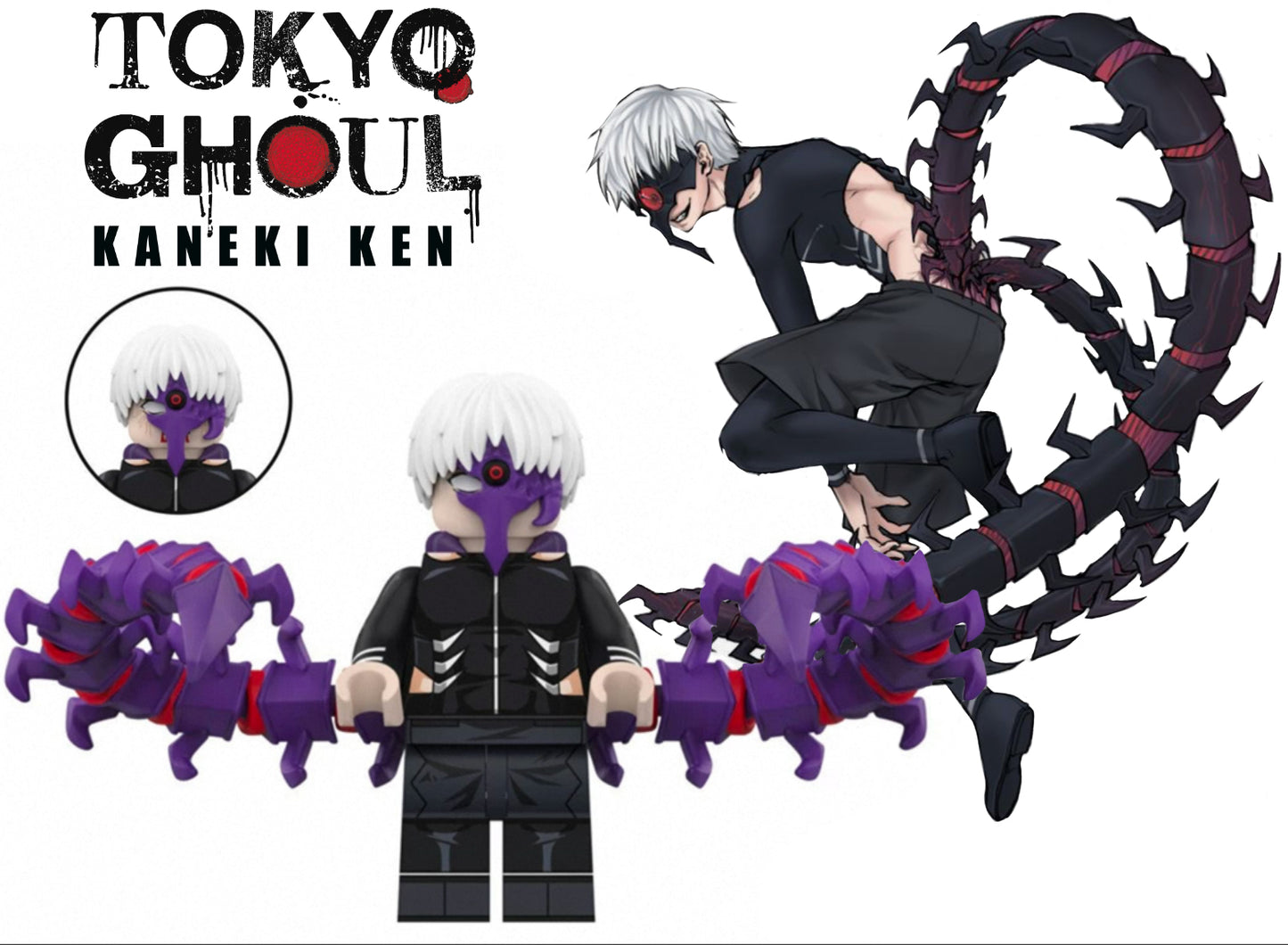 ⭐️⭐️⭐️MINIFIGURE TOKYO GHOUL UNIVERS: KANEKI KEN  ⭐️⭐️⭐️custom