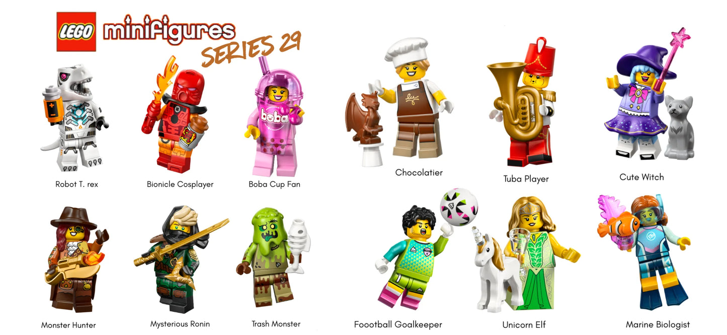LEGO MINIFIGURE SÉRIES 29: UNICORN ELF "socle+fascicule"  ORIGINAL LEGO MINIFIGURINES