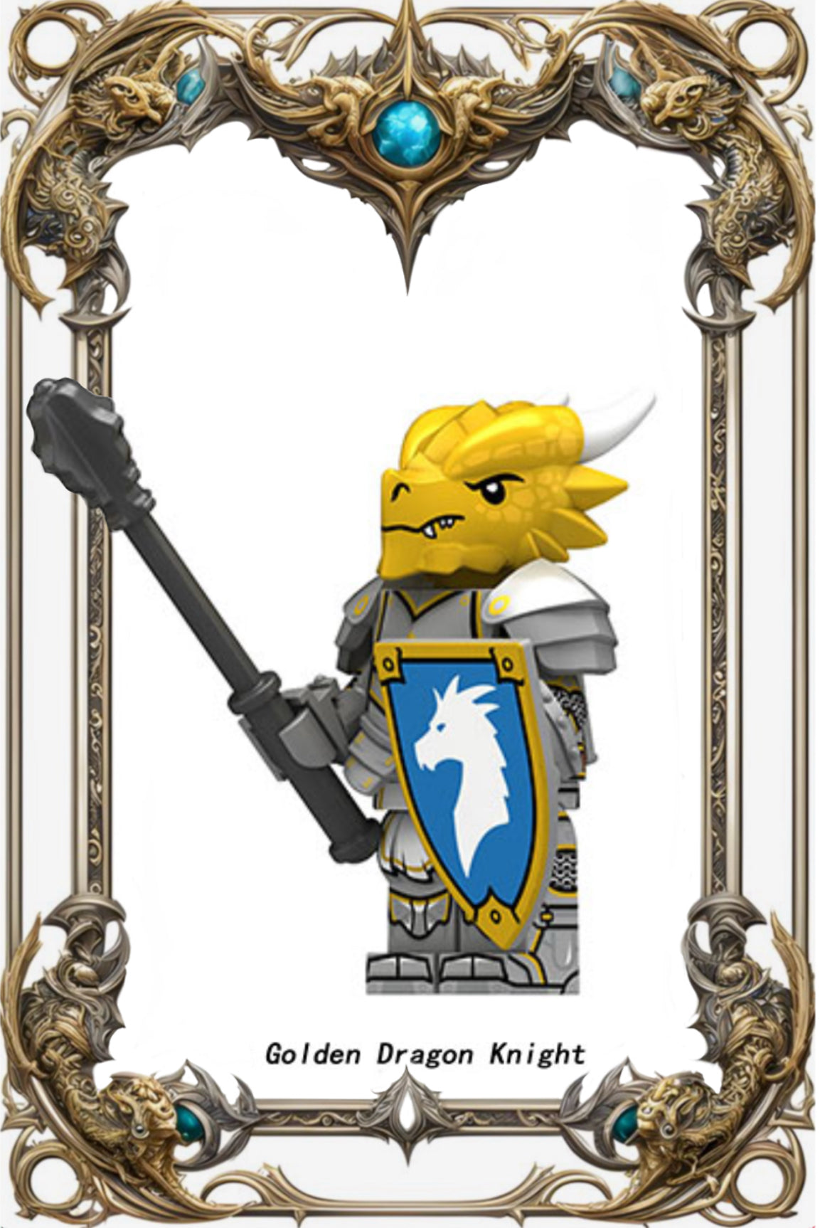 PREVENTE MINIFIGURE MÉDIÉVALE UNIVERS: GOLDEN DRAGON KNIGHT Custom Disponibilité fin septembre 2025
