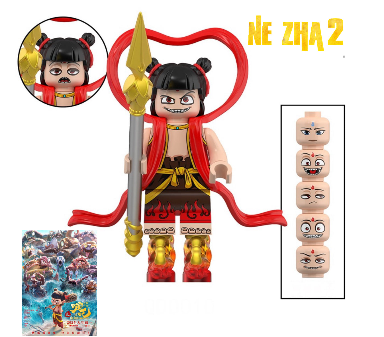 SUPERBE MINIFIGURE MOVIE/TV NE ZHA 2« Naissance de l’enfant démon NEZHA » Film animation chinoise