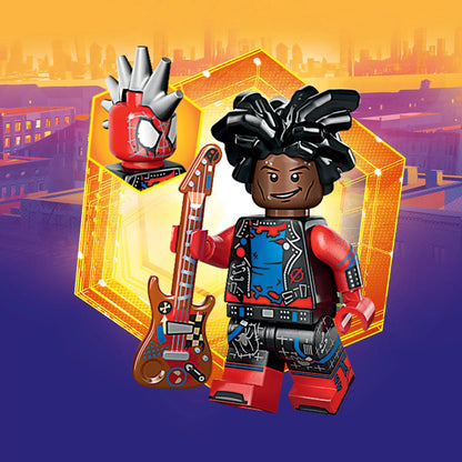 PREVENTE LEGO MINIFIGURE SÉRIES ACROSS THE SPIDER-VERSE : SPIDER-PUNK "Socle+Fascicule inclus " Disponibilité mi-septembre 2025