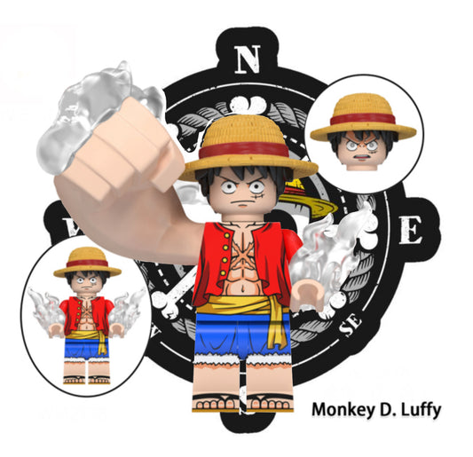 ♥️♥️♥️MINIFIGURE ONE PEACE: MONKEY D. LUFFY ♥️♥️♥️custom