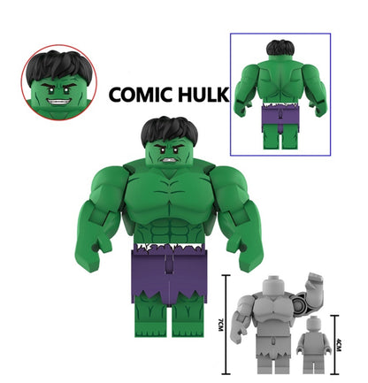 ♥️♥️♥️BIG MINIFIGURE MARVEL UNIVERS: COMIC HULK (B) ♥️♥️♥️custom