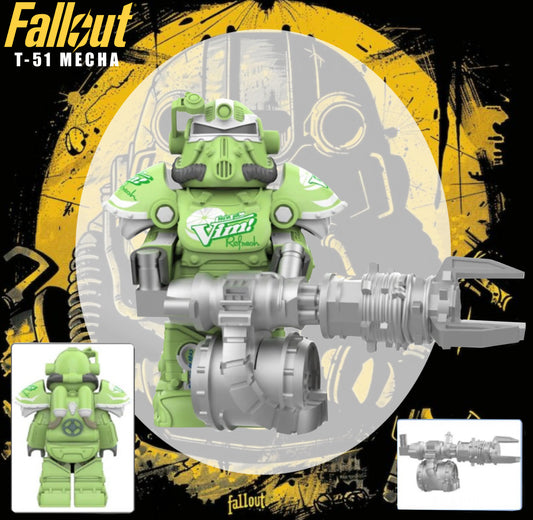 ♥️♥️TOP ZEDBRICK 2025 MINIFIGURE FALLOUT UNIVERS: T-51 MECHA ♥️♥️CUSTOM