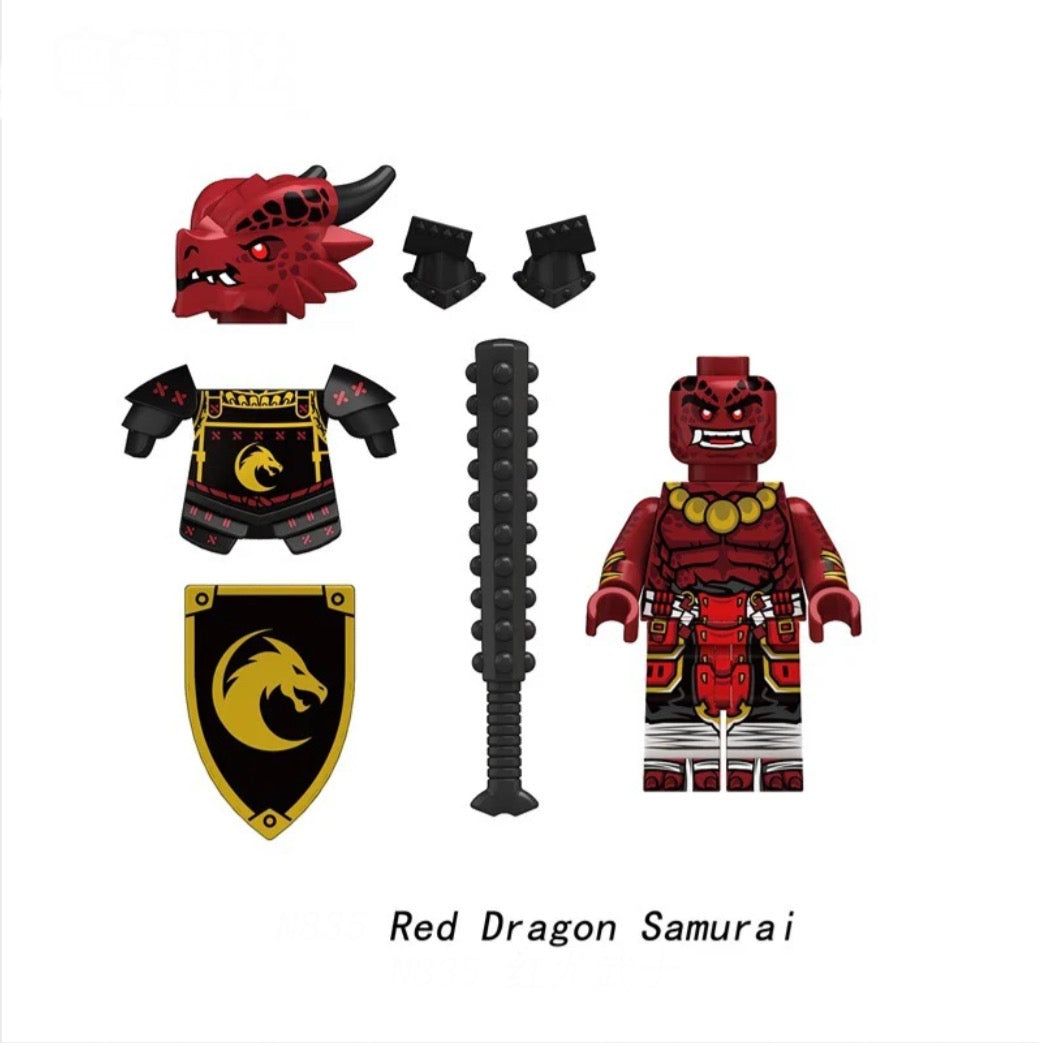 PREVENTE MINIFIGURE MÉDIÉVALE UNIVERS: RED DRAGON SAMOURAÏ Custom Disponibilité fin septembre 2025