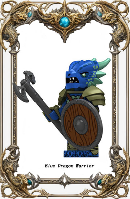 PREVENTE MINIFIGURE MÉDIÉVALE UNIVERS: BLUE DRAGON WARRIOR Custom Disponibilité fin septembre 2025