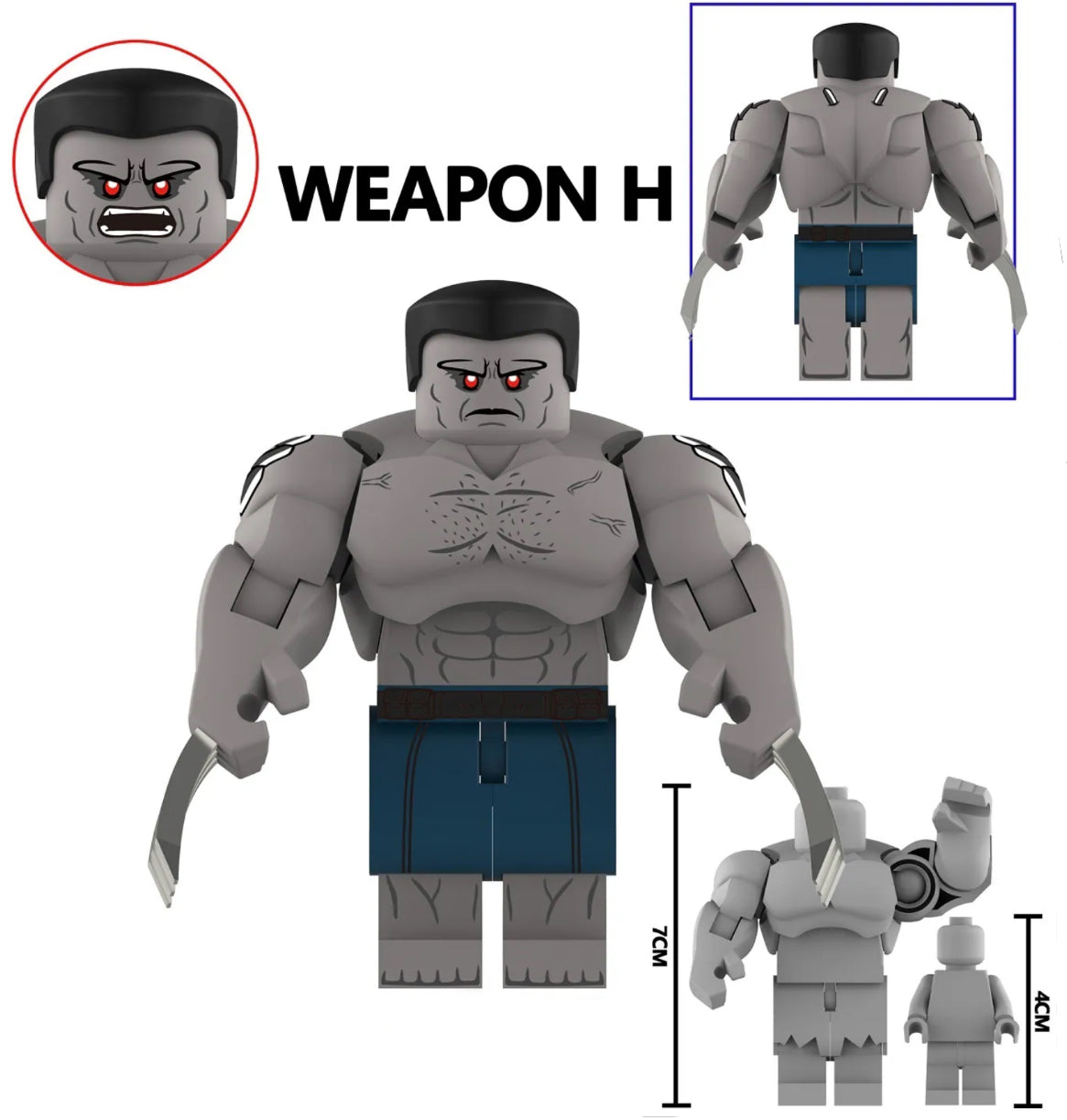PRÉVENTE♥️♥️♥️BIG MINIFIGURE MARVEL UNIVERS: WEAPON H ♥️♥️♥️custom Disponibilité mi-decembre 2025