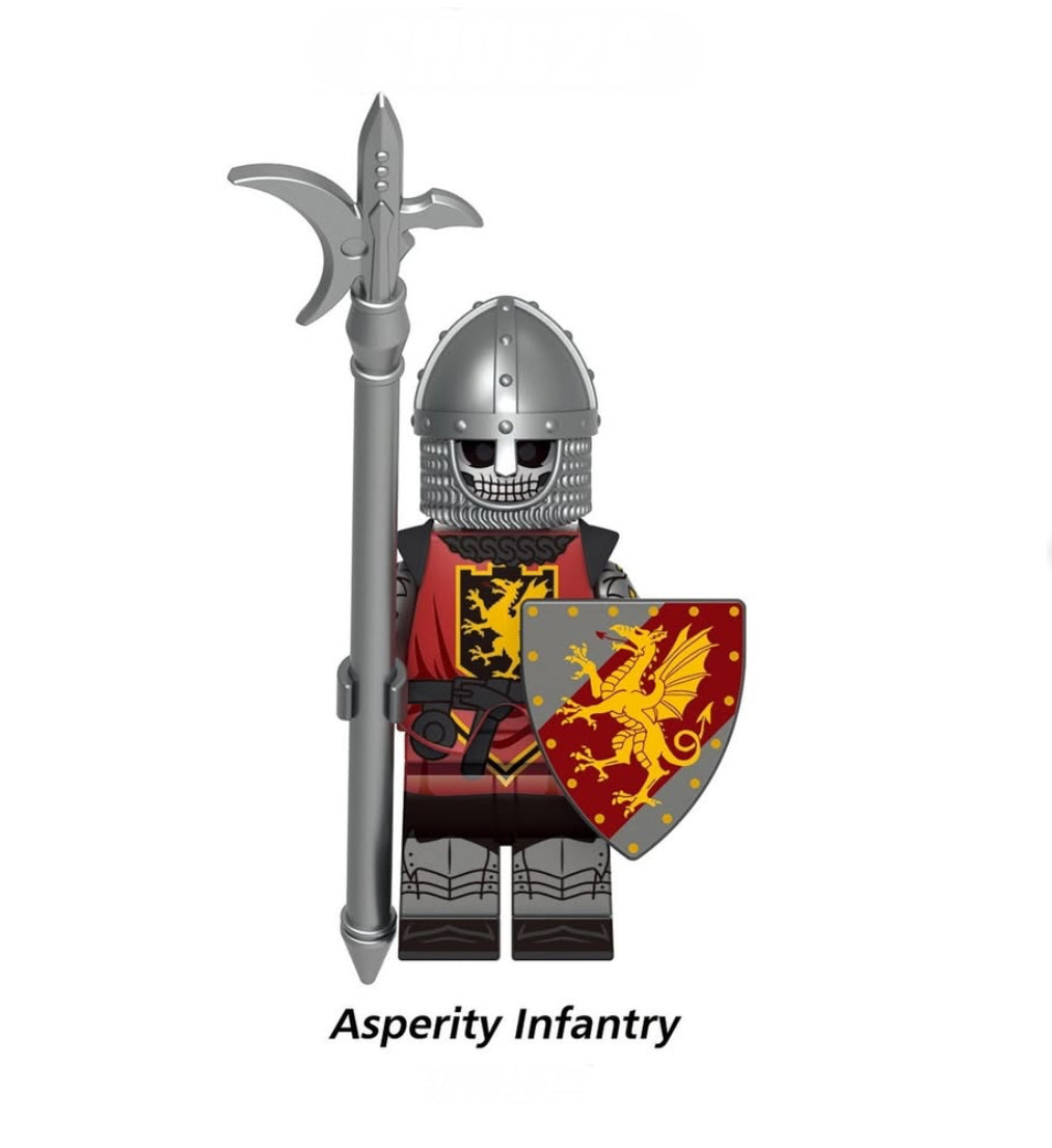 ♥️MINIFIGURE MÉDIÉVALE UNIVERS: ASPERITY INFANTRY ♥️♥️ Custom