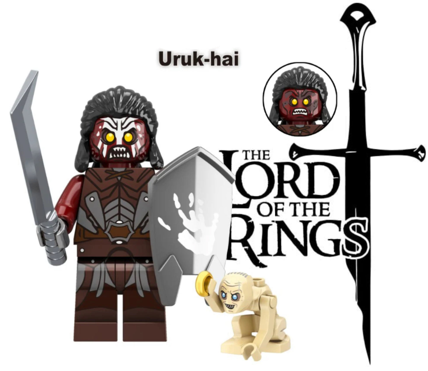 MINIFIGURE LOTR/HOBBIT/TROP UNIVERS: URUK-HAI CUSTOM