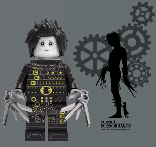 ♥️♥️♥️SUPERBE MINIFIGURE: EDWARD AUX MAINS D’ARGENT "Edward Scissorhands"  Custom ♥️♥️♥️TOP ZEDBRICK 2025♥️♥️♥️