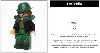 MINIFIGURE DC UNIVERS DE 2017: THE RIDDLER custom ⚠️TRÈS RARE ⚠️Dernière pièce