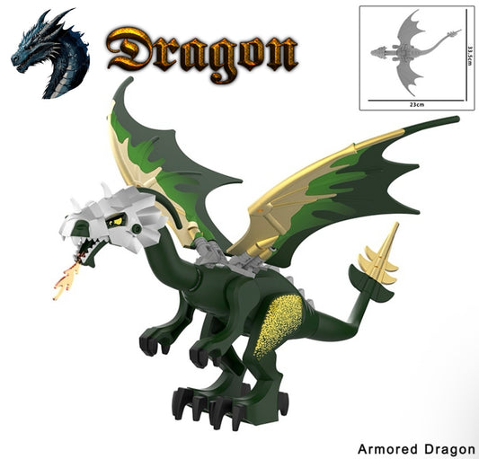 BIG MINIFIGURE FANTASY UNIVERS: DRAGON Hauteur 22CM Largeur 27CM custom