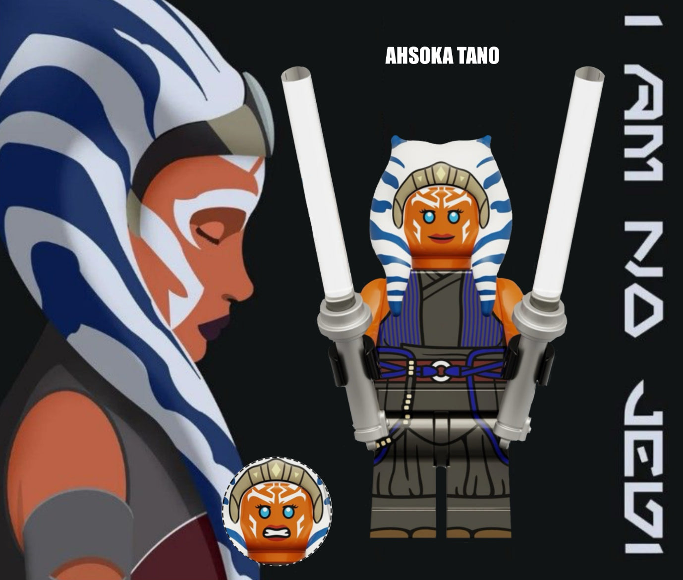 ♥️♥️MINIFIGURE STAR WARS UNIVERS: AHSOKA TANO ♥️♥️CUSTOM