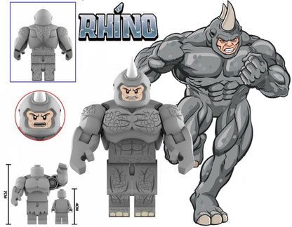 ♥️♥️♥️BIG MINIFIGURE MARVEL UNIVERS: RHINO ♥️♥️♥️custom