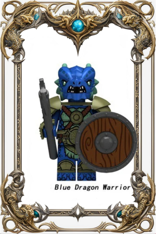 PREVENTE MINIFIGURE MÉDIÉVALE UNIVERS: BLUE DRAGON WARRIOR Custom Disponibilité fin septembre 2025