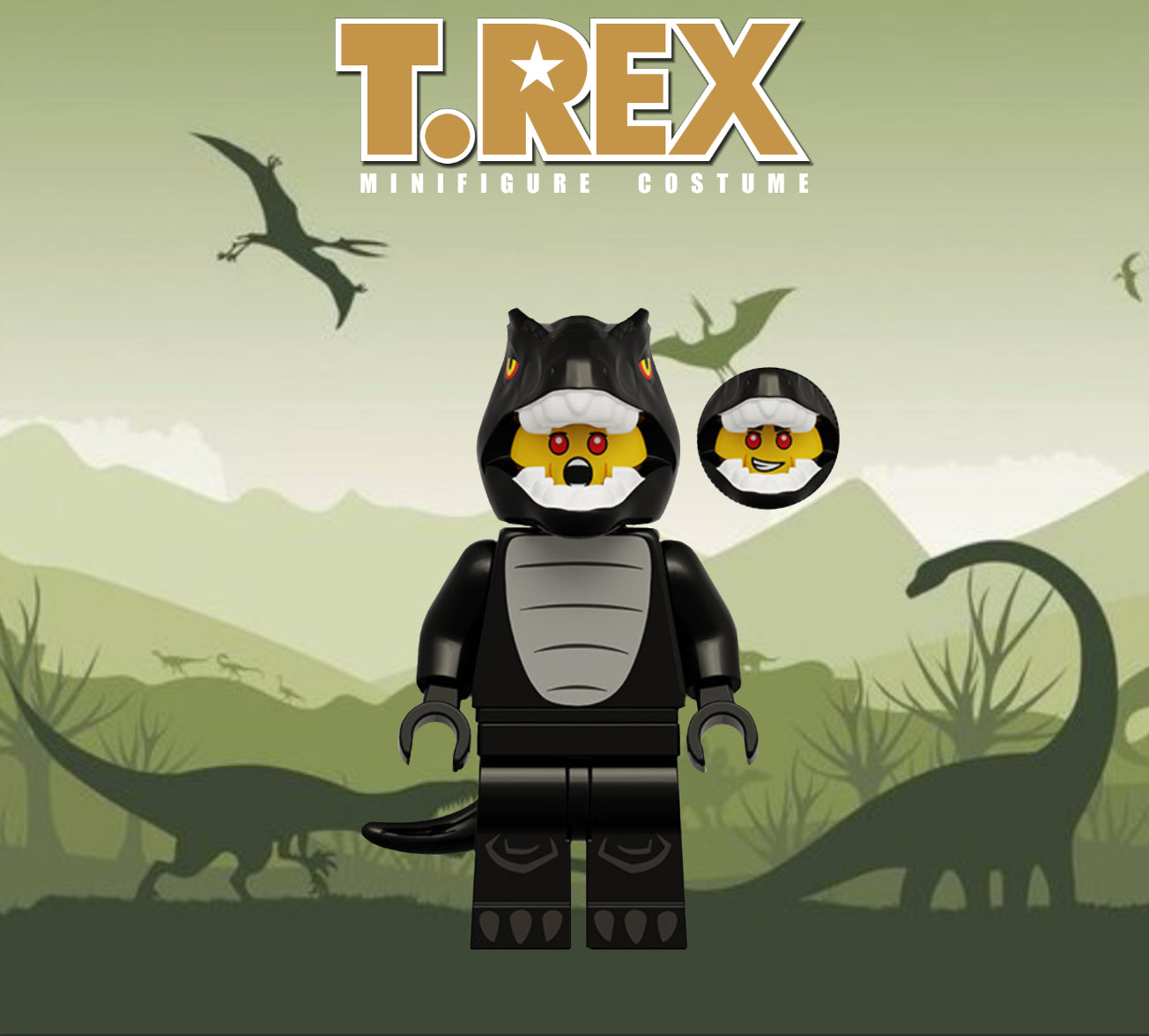 MINIFIGURE DÉGUISEMENT UNIVERS: T-REX custom
