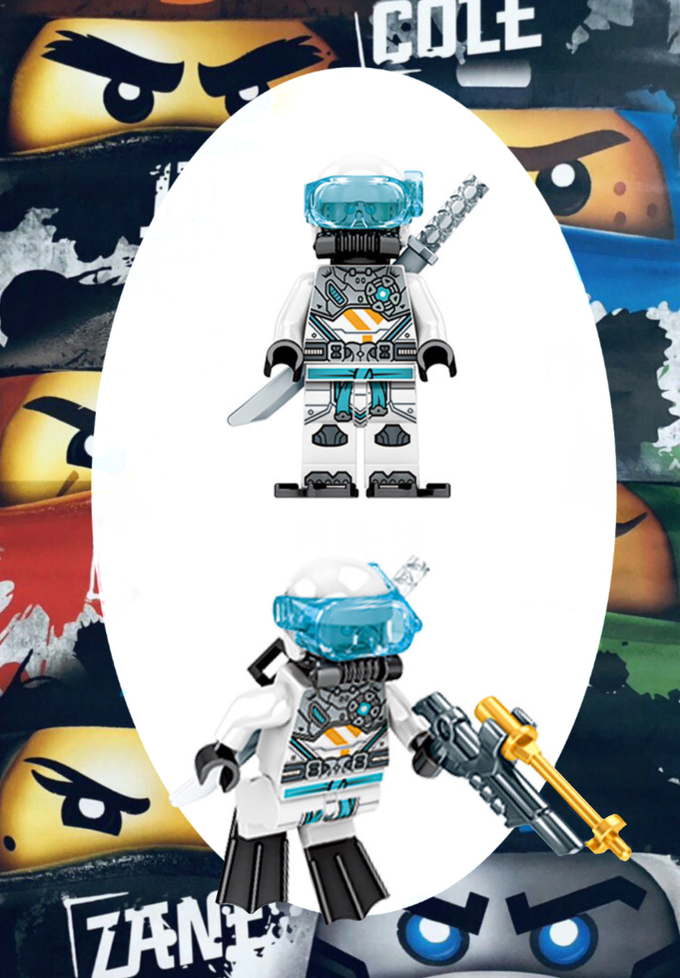 MINIFIGURE NINJAGO UNIVERS:  SCUBA ZANE CUSTOM