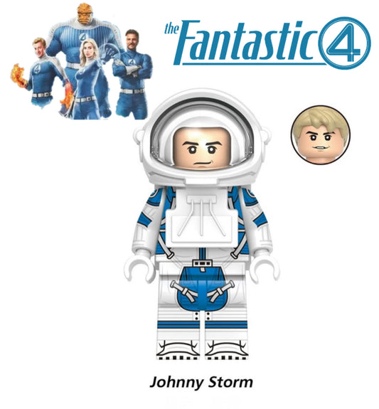 ♥️♥️♥️MINIFIGURE MARVEL UNIVERS: JOHNNY STORM (The fantastic four)♥️♥️♥️ custom