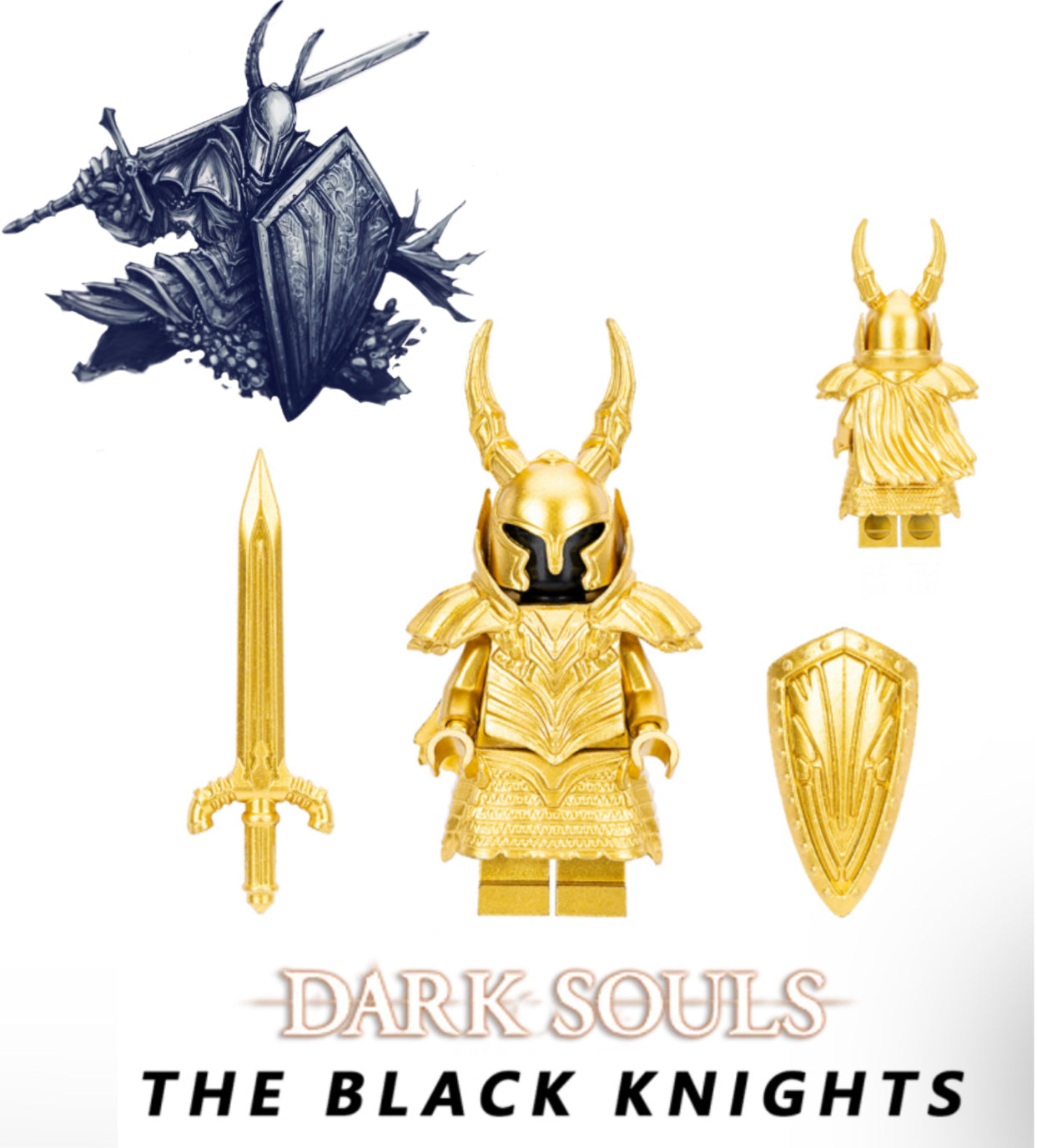 MINIFIGURE DEMON’S SOUL UNIVERS: THE BLACK KNIGHTS (version D) CUSTOM