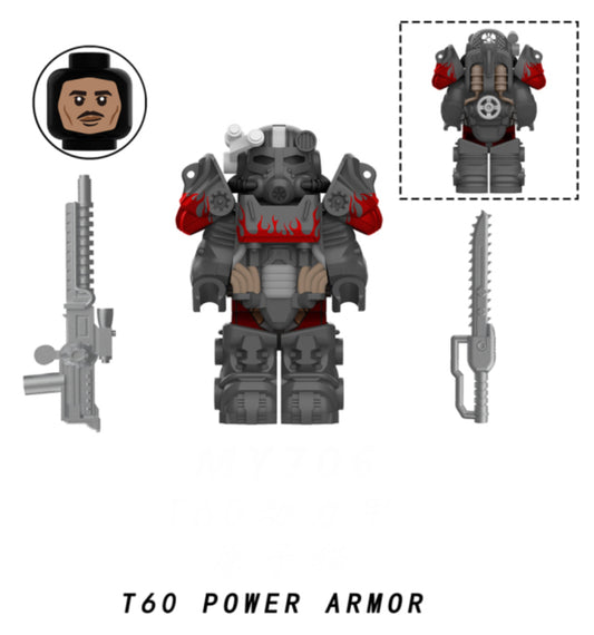 ♥️♥️TOP ZEDBRICK 2024 MINIFIGURE FALLOUT UNIVERS: T60 POWER ARMOR ♥️♥️CUSTOM