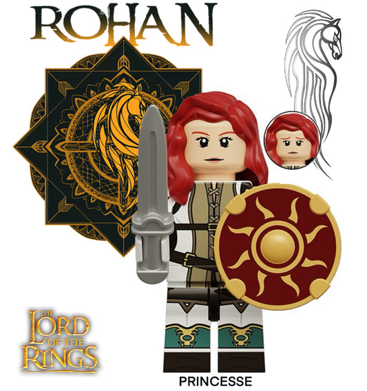 MINIFIGURE LORD OF THE RING/HOBBIT UNIVERS: PRINCESSE DU ROHAN CUSTOM