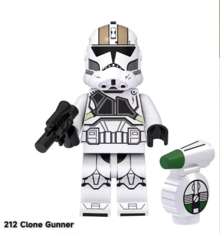 MINIFIGURE 212 éme CLONE GUNNER + DROID custom