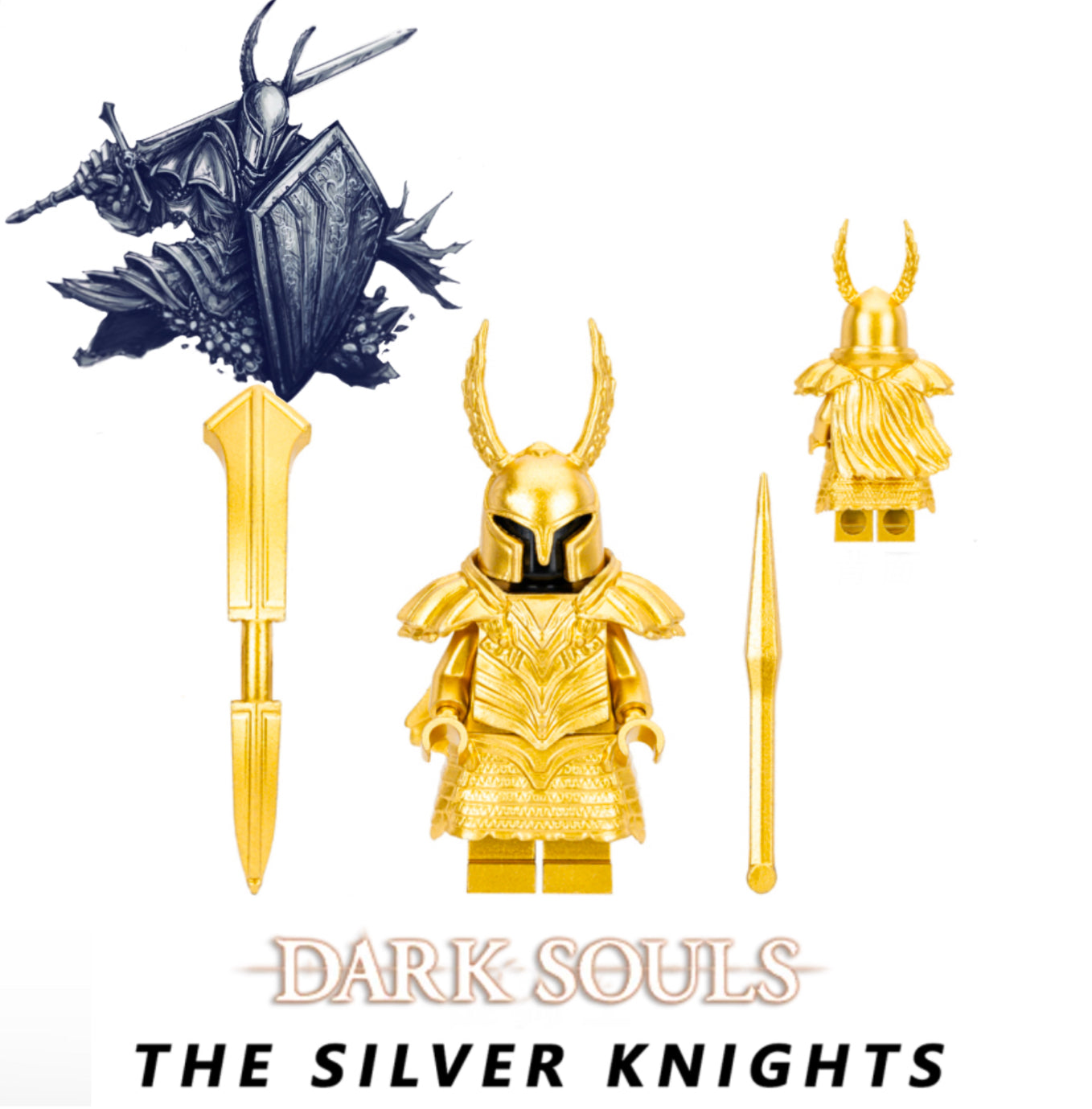 MINIFIGURE DEMON’S SOUL UNIVERS: THE SILVER KNIGHTS (version c) CUSTOM