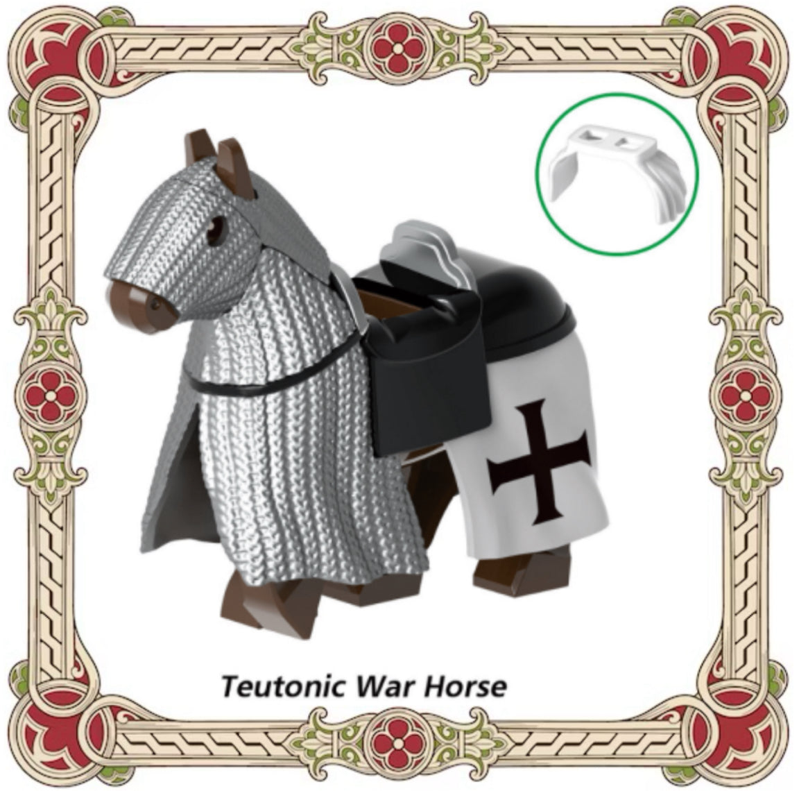 MINIFIGURE MÉDIÉVAL: SÉRIES TEUTONIC WAR HORSE custom