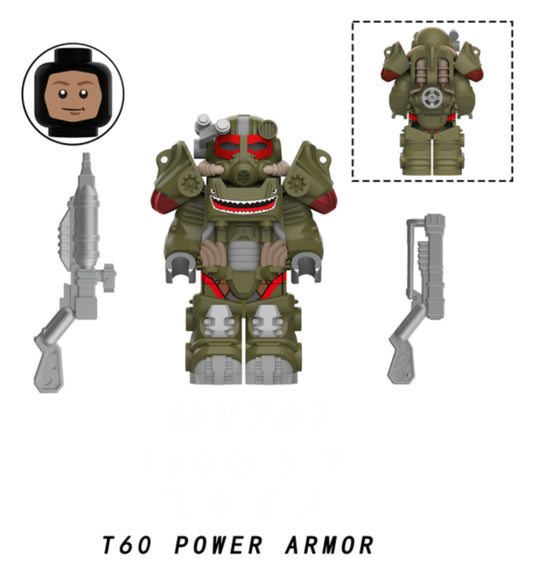 ♥️♥️TOP ZEDBRICK 2024 MINIFIGURE FALLOUT UNIVERS: T60 POWER ARMOR ♥️♥️CUSTOM