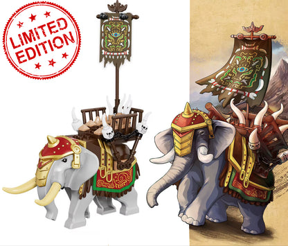 ♥️♥️♥️TOP ZEDBRICK 2025 ♥️♥️♥️BIG MINIFIGURE "COURAGE DES TROIS ROYAUMES" UNIVERS: Southern Barbarian War Elephant ♥️♥️♥️custom