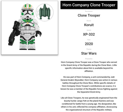 MINIFIGURE STAR WARS UNIVERS DE 2020: HORN COMPANY CLONETROOPER CUSTOM  "DERNIERE PIECE "
