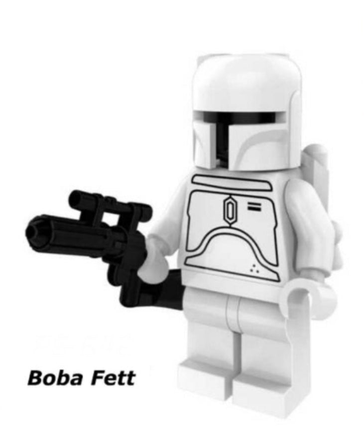 MINIFIGURE BOBA FETT  WHITE custom