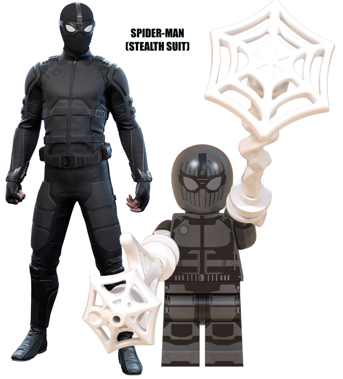 MINIFIGURE MARVEL UNIVERS"RARE": SPIDERMAN STEALTH SUIT custom