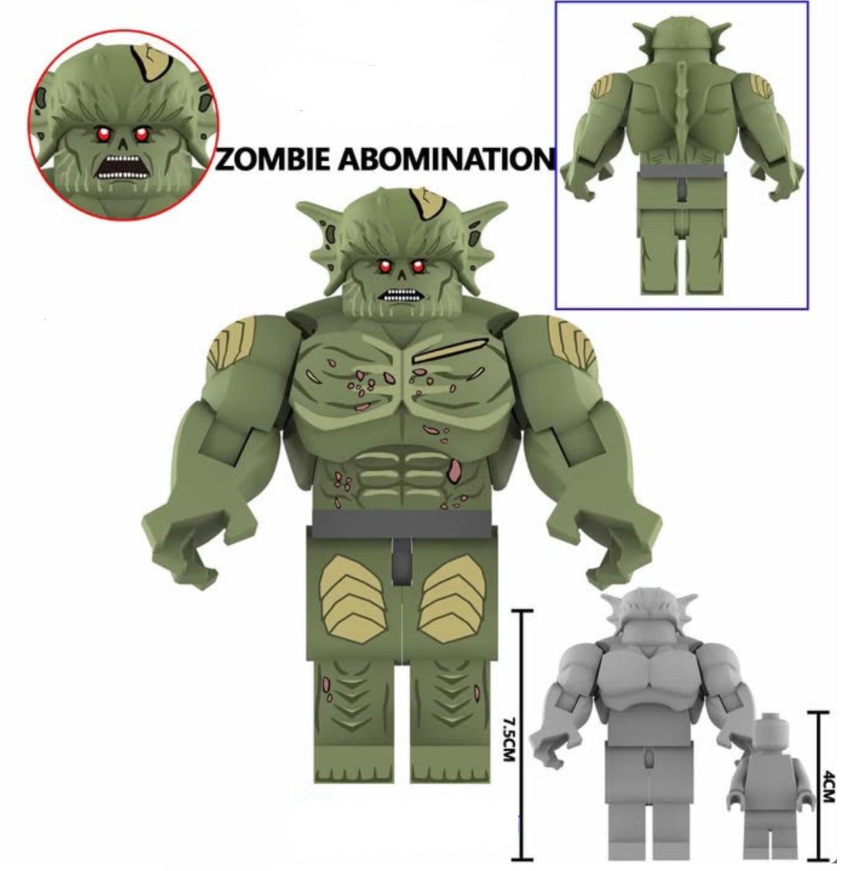 ♥️♥️♥️BIG MINIFIGURE MARVEL UNIVERS: ZOMBIE ABOMINATION ♥️♥️♥️custom