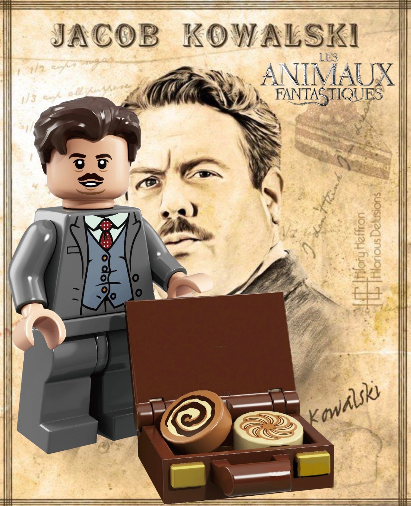 MINIFIGURE HARRY POTTER/ FANTASTIC BEASTS UNIVERS: JACOB KOWALSKI custom