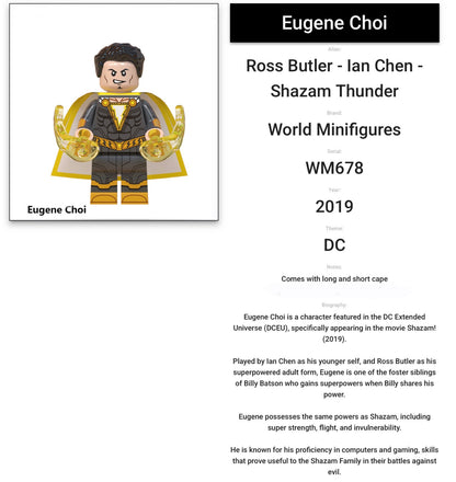 MINIFIGURE DC UNIVERS SHAZAM de 2019 : EUGÈNE CHOISIR Custom (Dernière pièce)