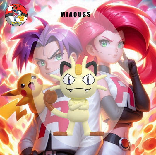 "INTROUVABLE "♥️♥️MINIFIGURES POKEMON UNIVERS: MIAOUSS "LA TEAM ROCKET"♥️♥️custom