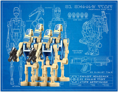 PREVENTE MINIFIGURE STAR WARS UNIVERS: 4 B1-BATTLE DROID custom Disponibilité fin février 2025