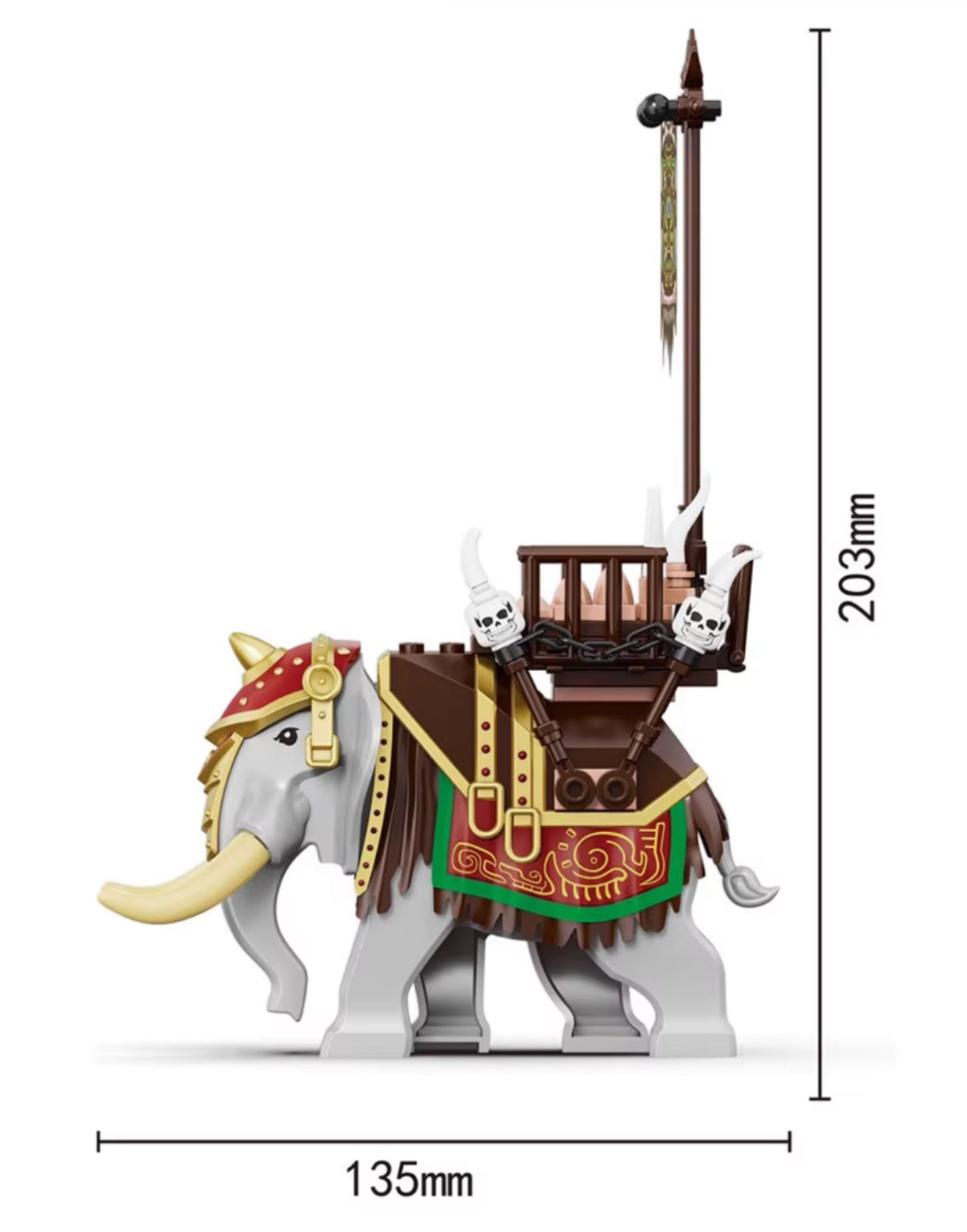 ♥️♥️♥️TOP ZEDBRICK 2025 ♥️♥️♥️BIG MINIFIGURE "COURAGE DES TROIS ROYAUMES" UNIVERS: Southern Barbarian War Elephant ♥️♥️♥️custom