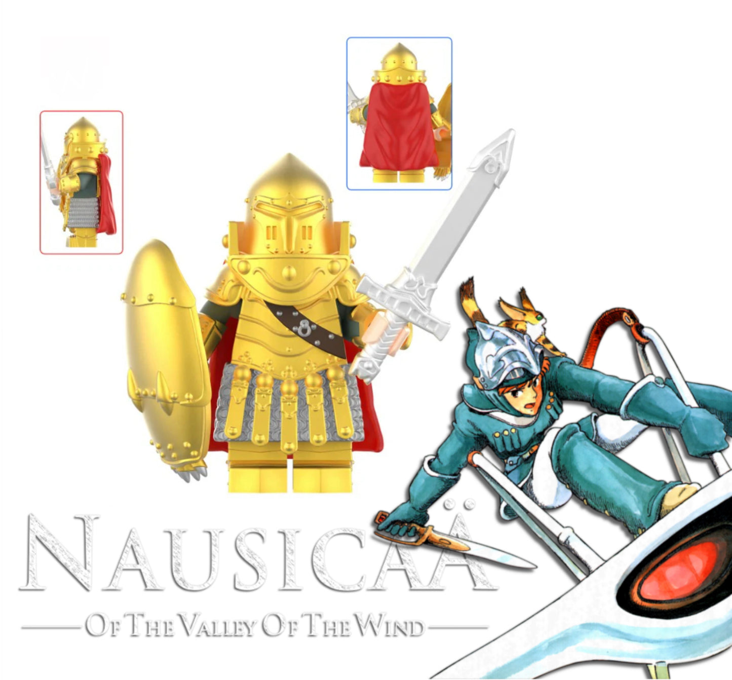 ♥️♥️MINIFIGURE Nausicaä of the Valley of the Wind Torumekian Soldier (Gold)  Custom♥️Coup de cœur ZedBrick ♥️