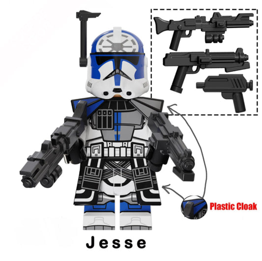 MINIFIGURE CLONETROOPER JESSE + 3 ARMES "501éme" custom