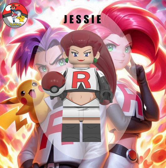 "INTROUVABLE "♥️♥️MINIFIGURES POKEMON UNIVERS: JESSIE "LA TEAM ROCKET"♥️♥️custom