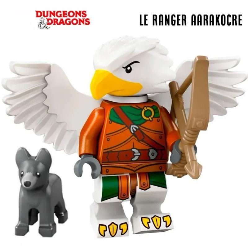 MINIFIGURE SÉRIES DONJONS ET DRAGONS: LE RANGER AARAKOCRE "Socle+Fascicule inclus "