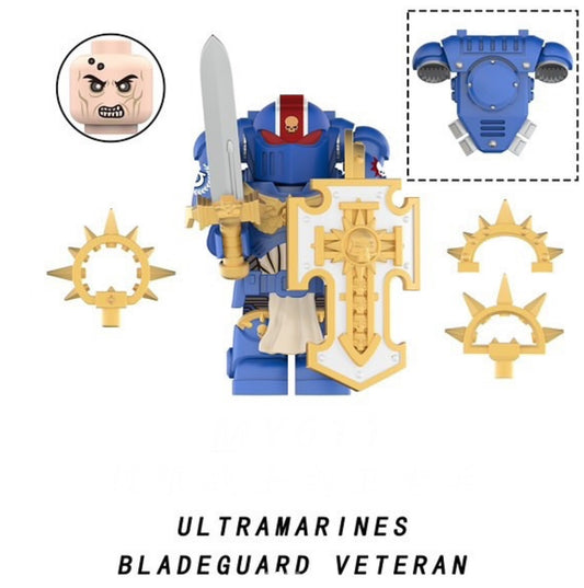 MINIFIGURE WARHAMMER 40K UNIVERS: ULTRAMARINES BLADEGUARD VÉTÉRAN custom