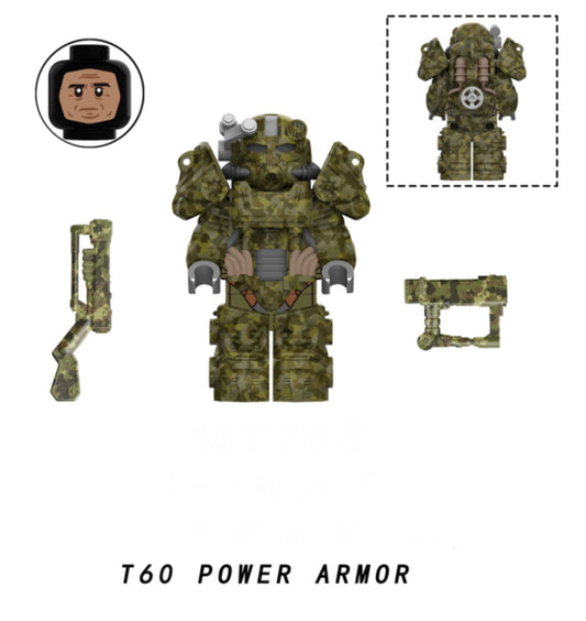 ♥️♥️TOP ZEDBRICK 2024 MINIFIGURE FALLOUT UNIVERS: T60 POWER ARMOR ♥️♥️CUSTOM