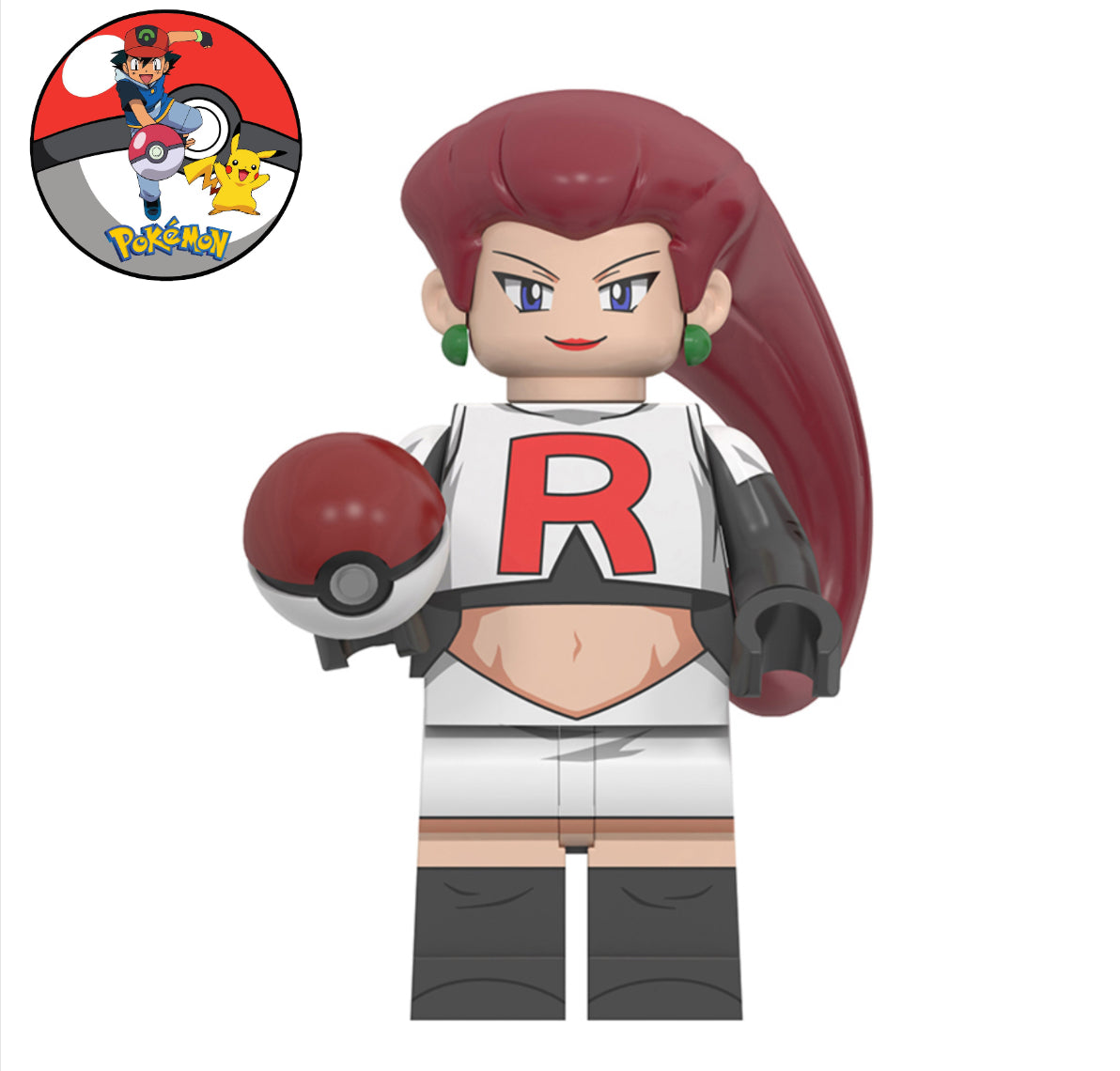 "INTROUVABLE "♥️♥️MINIFIGURES POKEMON UNIVERS: JESSIE "LA TEAM ROCKET"♥️♥️custom